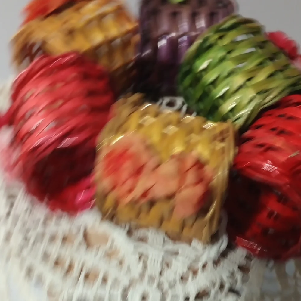 Colorful Woven Napkin Rings with Floral Accents